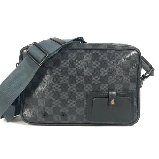 LOUIS VUITTON N40188 Damier Graphite Alpha Messenger Bag, Crossbody Shoulder Bag, Damier Graphite Canvas, Unisex, Black