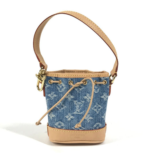 LOUIS VUITTON M01700 Monogram Denim Mikronoe Bag Charm Bucket Bag Keychain Monogram Denim Canvas Unisex Blue