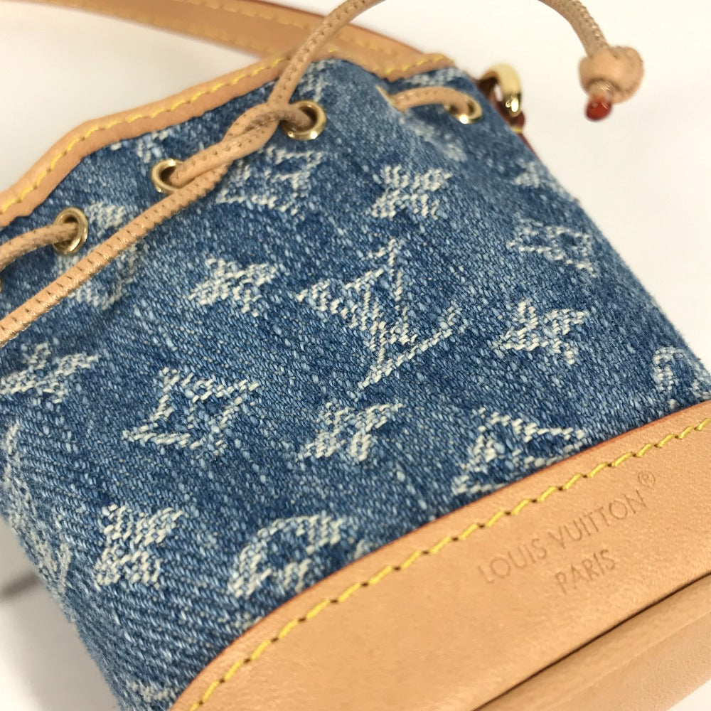 LOUIS VUITTON M01700 โมโนแกรมเดนิม มิคโรนัวร์ ที่ห้อยกระเป๋า ทรงถัง ทรงถัง ที่ห้อยกระเป๋า ผ้าแคนวาสลายโมโนแกรมเดนิม ใช้ได้ทั้งชายและหญิง สีน้ำเงิน