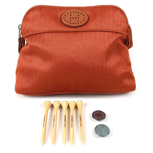 HERMES ショルダーバッグ カバン ボリード サンチュール ゴルフ ポーチ Hロゴ パンチング エブリン ウエストバッグ コットン ユニセックス オレンジ