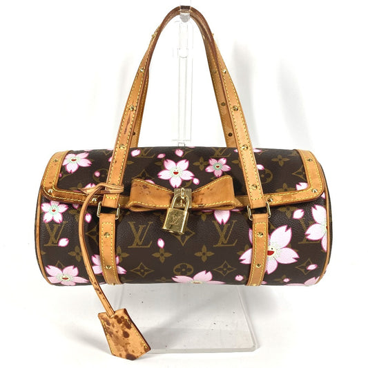 LOUIS VUITTON M92009 モノグラムチェリーブロッサム 村上隆 パピヨン トートバッグ カバン ショルダーバッグ ハンドバッグ モノグラムチェリーキャンバス レディース ブラウン