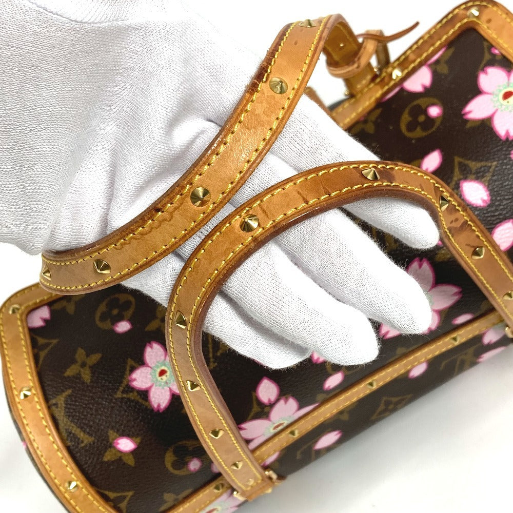 LOUIS VUITTON M92009 モノグラムチェリーブロッサム 村上隆 パピヨン トートバッグ カバン ショルダーバッグ ハンドバッグ モノグラムチェリーキャンバス レディース ブラウン