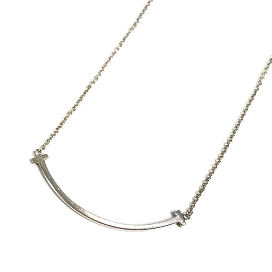 TIFFANY & Co. T Smile Jewelry Accessory Chain Necklace, AG925 Silver, Women's