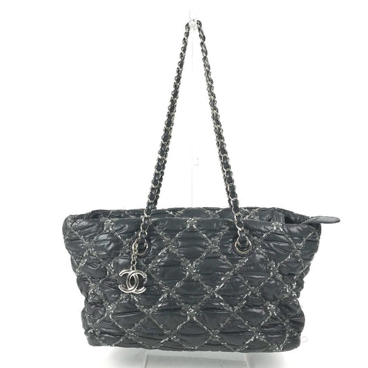 CHANEL A50633 キルティング マトラッセ CC ココマーク チャーム付き パリビザンス カバン トートバッグ 肩掛け Wチェーン バッグ ショルダーバッグ ナイロン レディース ブラック