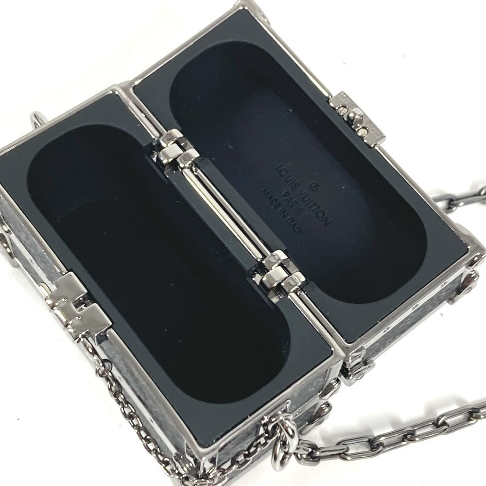 LOUIS VUITTON M77167 MonogramEclipse Earphone pouch Airpods with Chain Earphone case MonogramEclipseCanvas Black/Silver Used