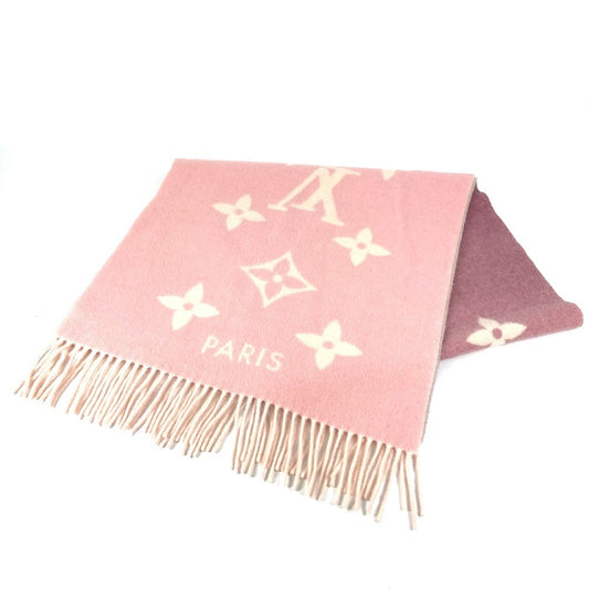 LOUIS VUITTON M77375 Monogram Scarf Reykjavik Gradient Large Stole Fringe Scarf Wool/Cashmere Unisex Rose Clair Pink