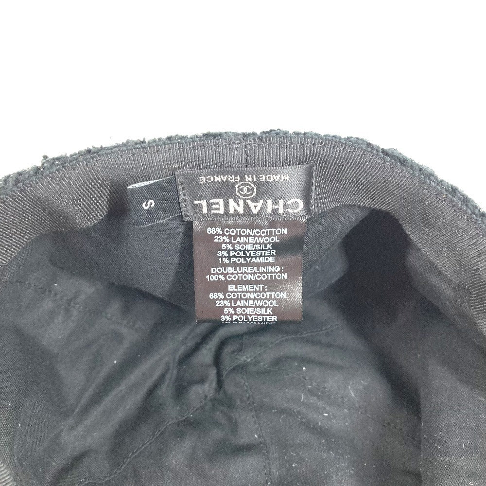 CHANEL 22B CC ロゴ ココマーク 帽子 キャップ帽 ベースボール キャップ コットン ユニセックス ブラック