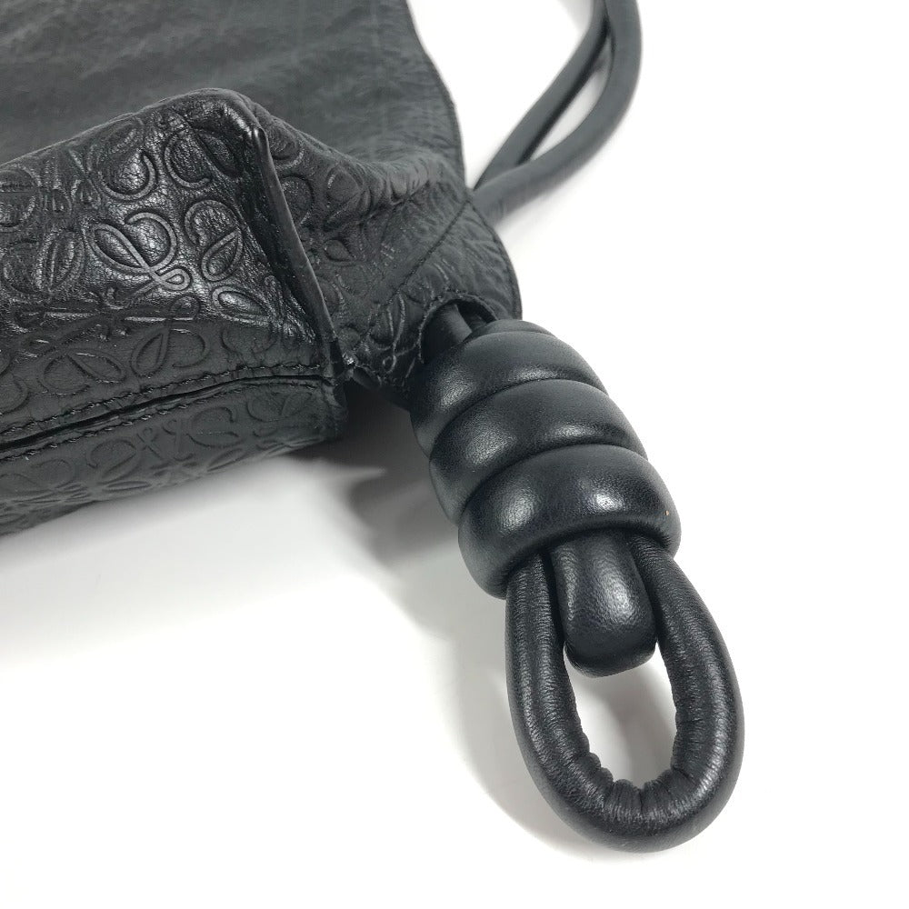LOEWE アナグラム ヤゴ 総柄 バックパック カバン リュックサック レザー ユニセックス ブラック
