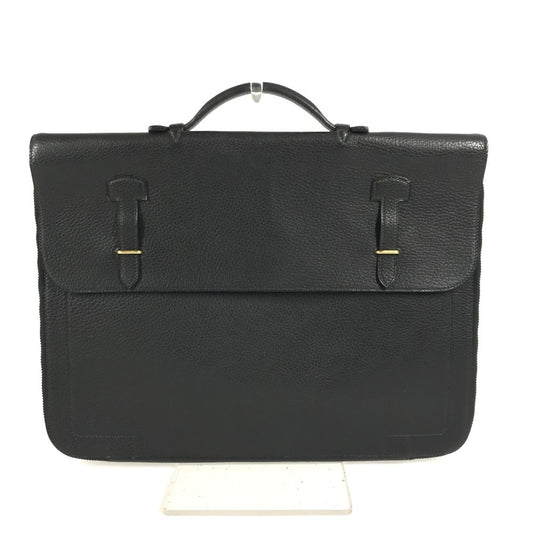 HERMES ヴィンテージ セルヴィエット カバン トートバッグ 書類バッグ ハンドバッグ ビジネスバッグ レザー ユニセックス ブラック