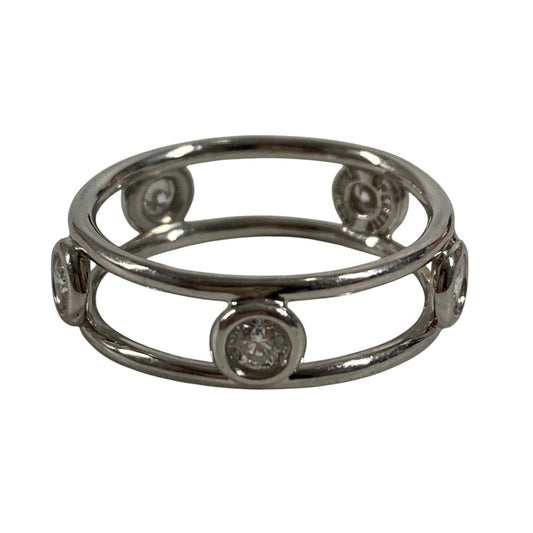 TIFFANY&Co. 5P ダイヤ ダイヤモンド バイザヤード ダブルワイヤーリング アクセサリー ジュエリー プラチナ リング・指輪 Pt950 レディース シルバー