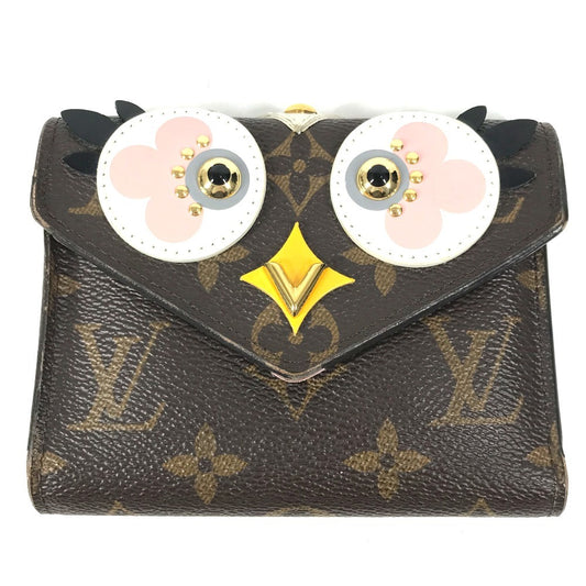 LOUIS VUITTON M60661 モノグラム バード ポルトフォイユヴィクトリーヌ コンパクトウォレット 3つ折り財布 モノグラムキャンバス レディース ピンク