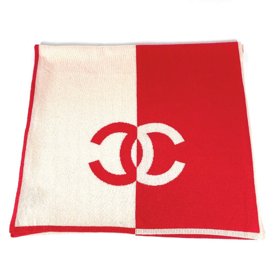 CHANEL 19C CC ココマーク ロゴ バイカラー ストール ショール マフラー カシミヤ ユニセックス ピンク