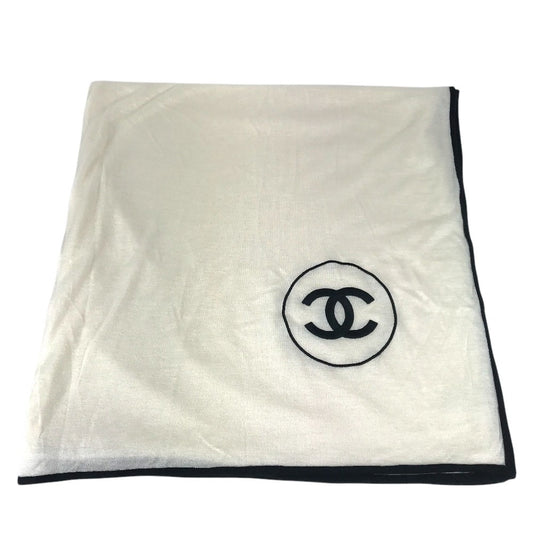 CHANEL 23V ストール CC ココマーク ロゴ 大判 ショール マフラー バイカラー ストール カシミヤ ユニセックス ホワイト