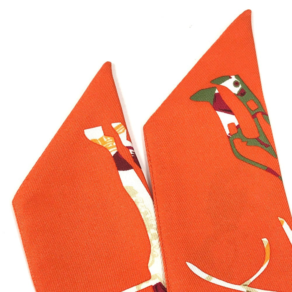 HERMES ツイリー ツィリー バンドースカーフ アクセサリー スカーフ シルク レディース オレンジ