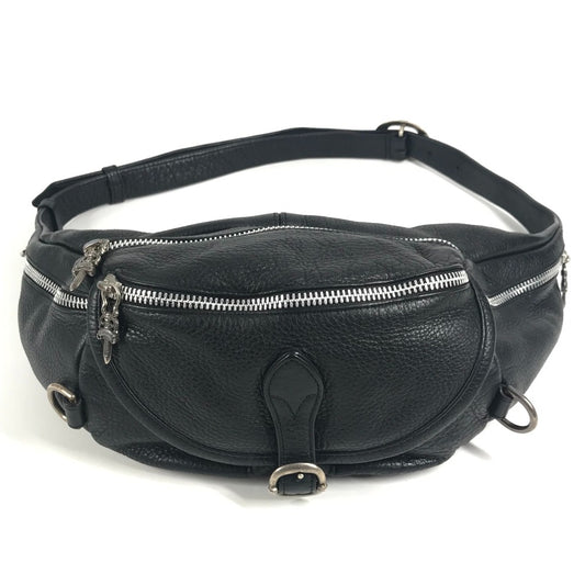 CHROME HEARTS SNAT PACK Sling Bag Waist Pouch Waist Bag Bag Body Bag Leather Men's Black