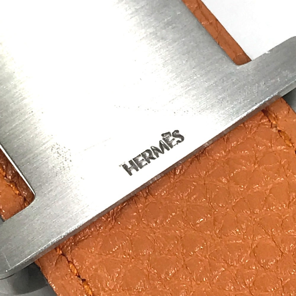 HERMES リバーシブル バックルベルト ベルト レザー ユニセックス ブラック