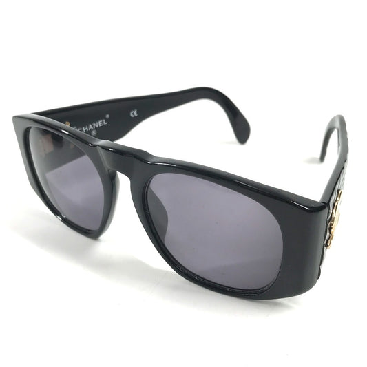 CHANEL 01450 ヴィンテージ CC ココマーク ロゴ マトラッセ キルティング めがね メガネ アイウェア 眼鏡 サングラス プラスチック ユニセックス ブラック