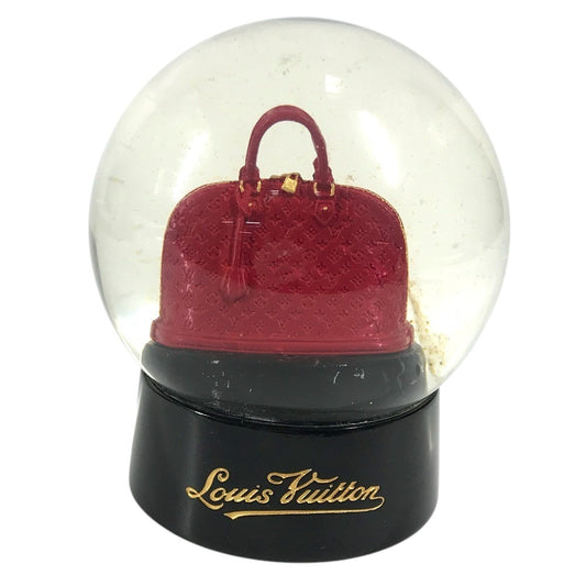 LOUIS VUITTON 不明 ノベルティ 非売品 モノグラム アルマ スノードーム オブジェ ガラス ユニセックス レッド