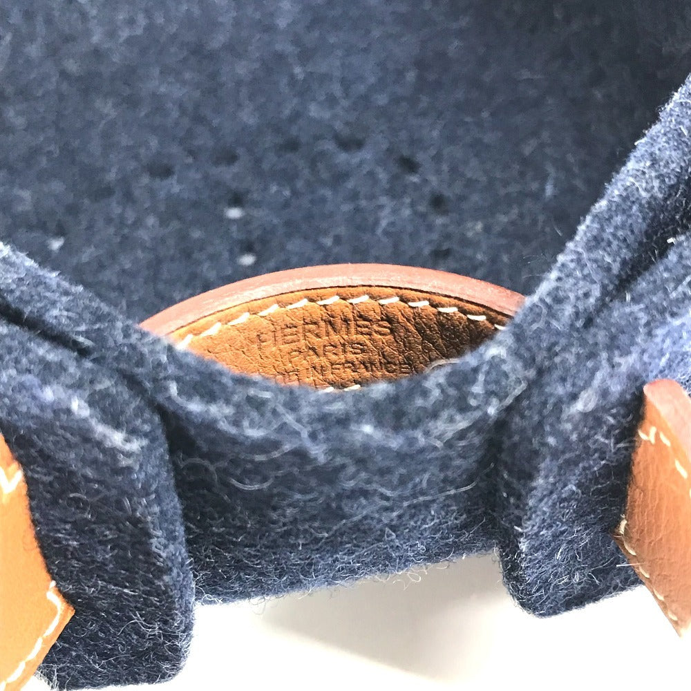 HERMES パンチングロゴ ヴィドポッシュ パスパス アクセサリートレイ トレー 雑貨 小物入れ フェルト ユニセックス ネイビー