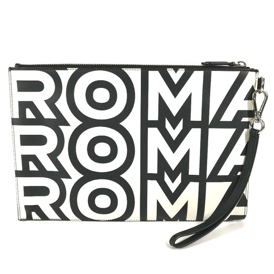 FENDI MARC JACOBS マークジェイコブス コラボ ロゴ カバン セカンドバッグ ポーチ ストラップ付き クラッチバッグ レザー ユニセックス ブラック