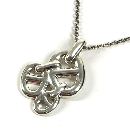 HERMES Chaine d'Ancre PM Enchainee Necklace Accessory Jewelry Chain Necklace AG925 Unisex Silver