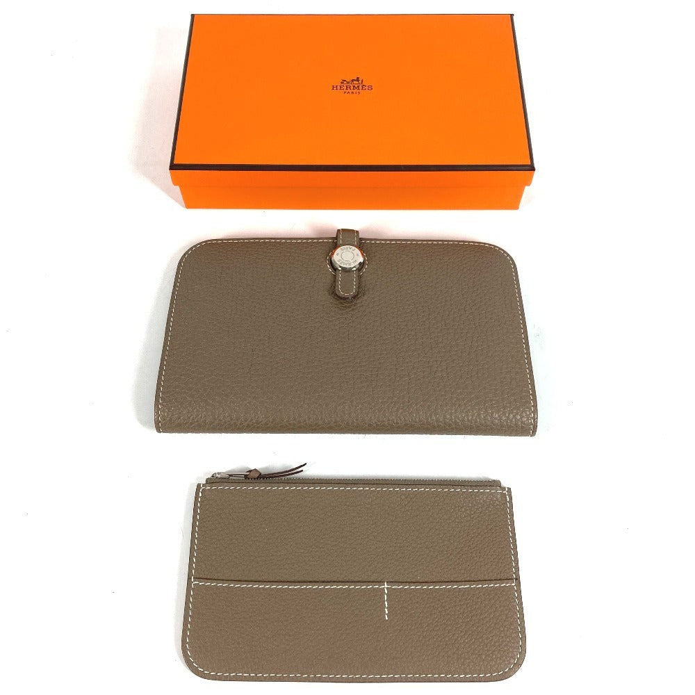 HERMES Dogon Duo GM Dogon Duo GM Wallet Long Wallet Togo Ladies Etoupe Gray