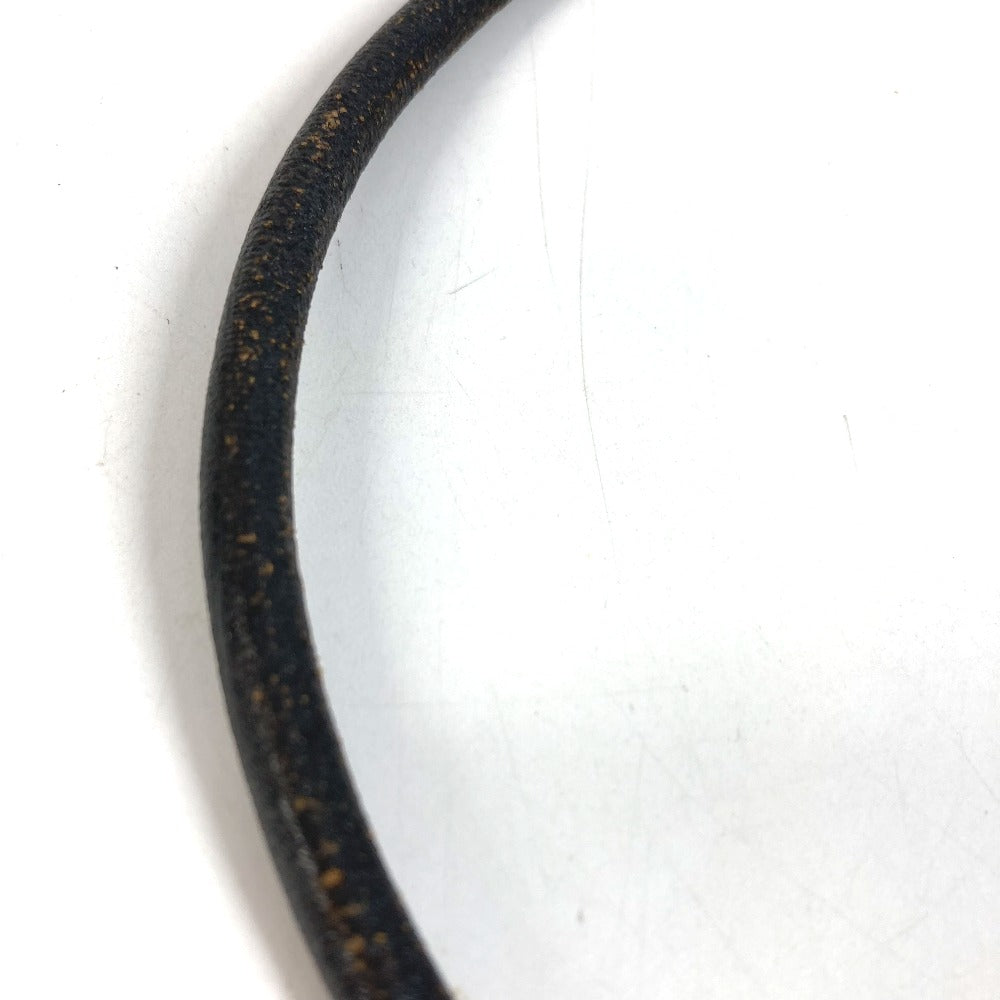 BVLGARI Choker Accessory Leather Necklace Unisex Black