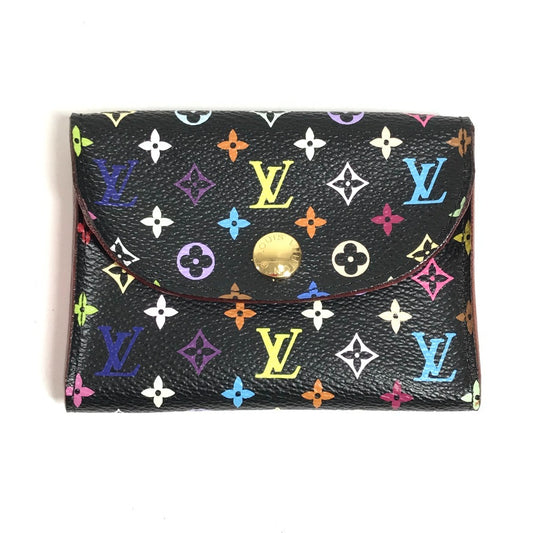 LOUIS VUITTON M66561 Monogram Multicolor Enveloppe Cartes de Visite Coin Purse Wallet Coin Case Pass Case Business Card Holder Card Case Monogram Multicolor Canvas Women's Black