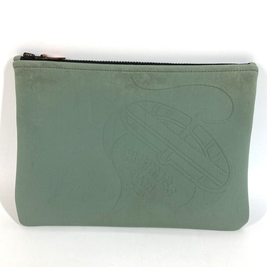 HERMES Trousse de Toilette Neobain MM Neobain MM Thalassa Clutch Bag Makeup Pouch Multi-Pouch Pouch Polyamide Unisex Khaki-like