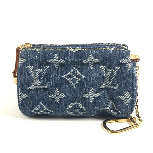 LOUIS VUITTON M95082 モノグラムデニム トゥルース スピーディPM キーリング付き コインケース 財布 チャーム ポーチ モノグラムデニム レディース ブルー