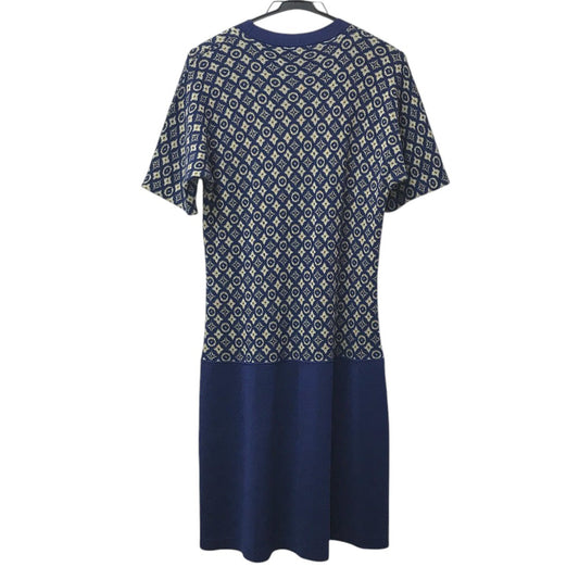 LOUIS VUITTON モノグラム ロゴ ニット 半袖 アパレル RW152A ワンピース シルク レディース ブルー