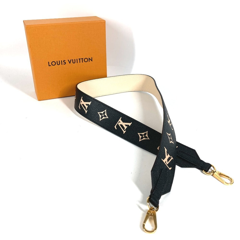 LOUIS VUITTON J02520 バイカラー モノグラム ロゴ バッグアクセサリー ショルダーストラップ レザー ユニセックス ブラック