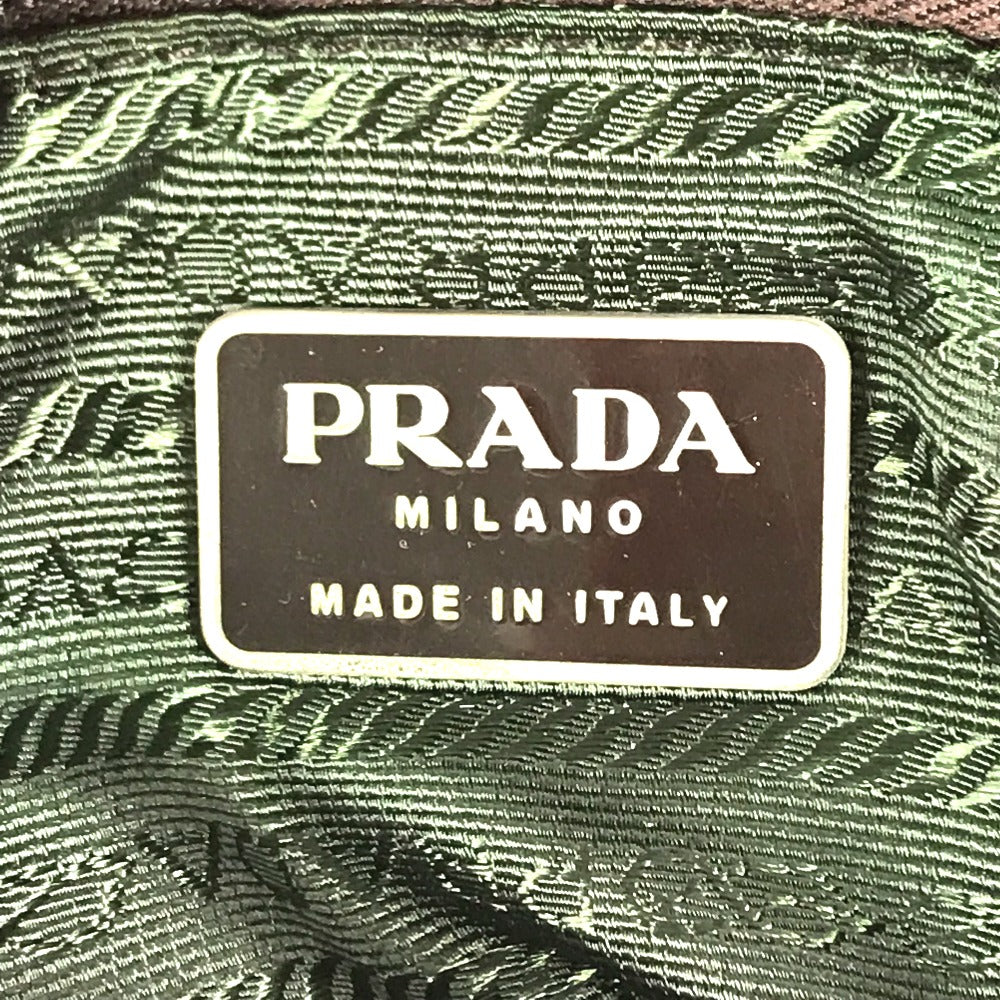 PRADA triangle logo triangle logo plate Bag Backpack Bordeaux Based Shoulder Bag Nylon Red Used