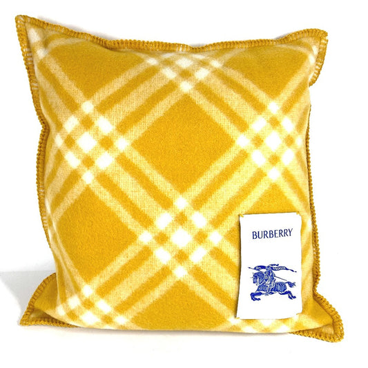 BURBERRY 8075213 Check New Tag Pillow Cushion Interior Wool Unisex Yellow