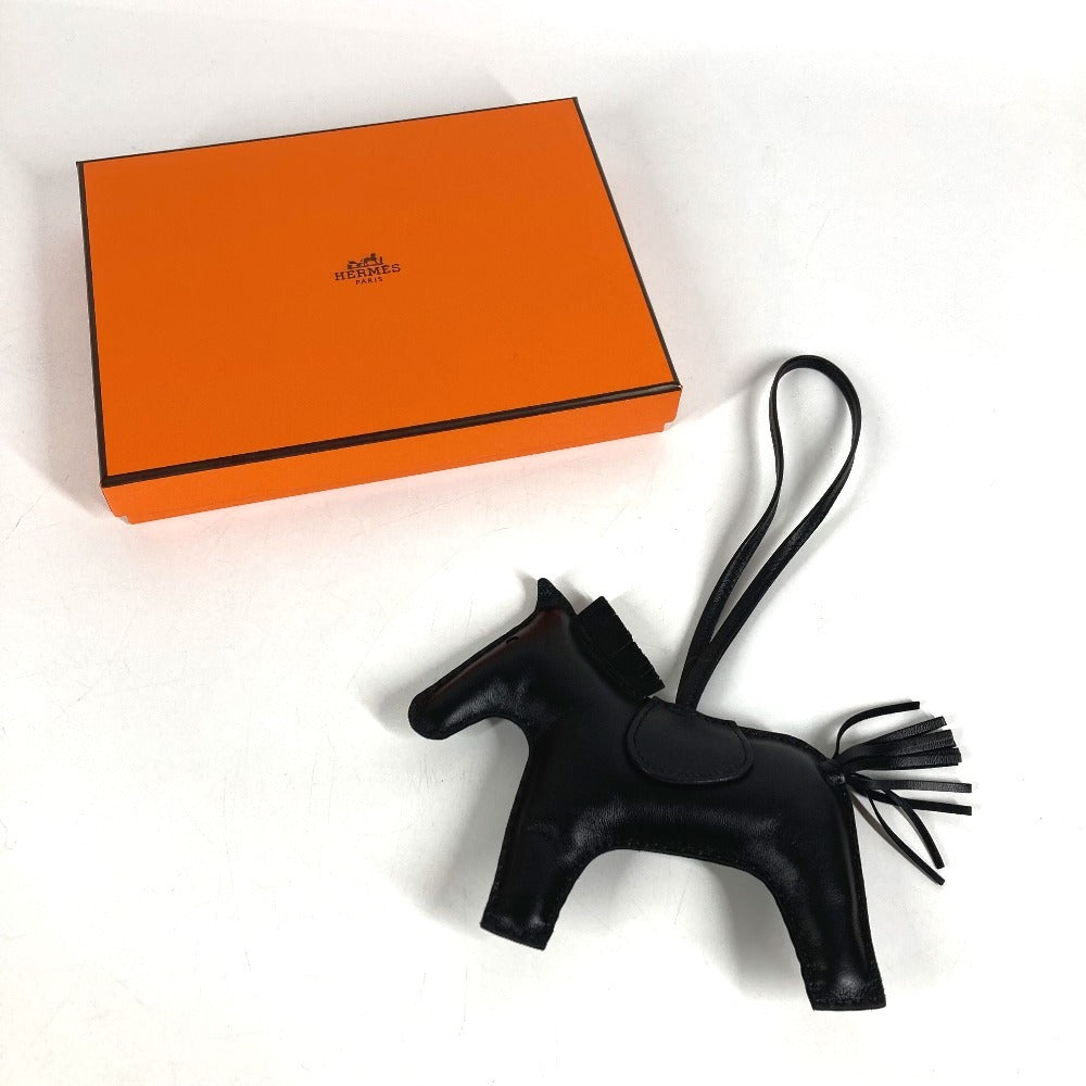 HERMES 馬 シュバル ソーブラック ロデオGM ロデオ GM バッグチャーム アクセサリー キーホルダー チャーム アニョーミロ ユニセックス ブラック