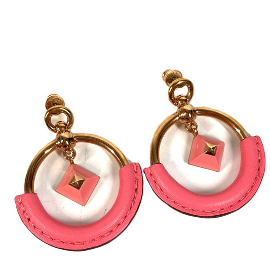HERMES Loop Medor Pierce PM Accessory Jewelry Pierce Leather / Metal pink Used