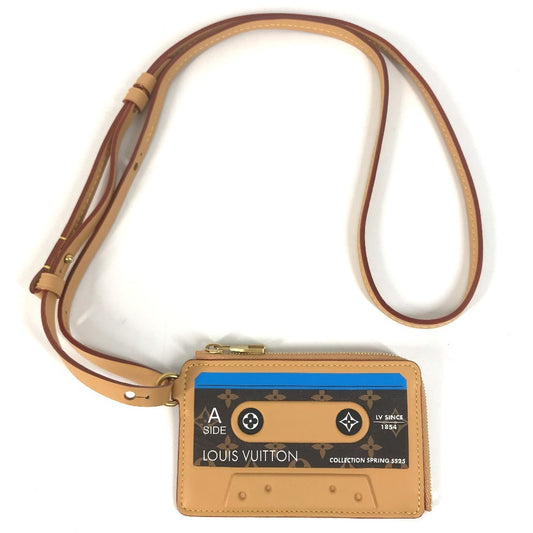 LOUIS VUITTON M14066 Monogram Porte Cult LV Tape Cassette Tape Wallet coin purse Coin Compartment Business card holder L-shaped zipper Card Case MonogramCanvas Brown Used