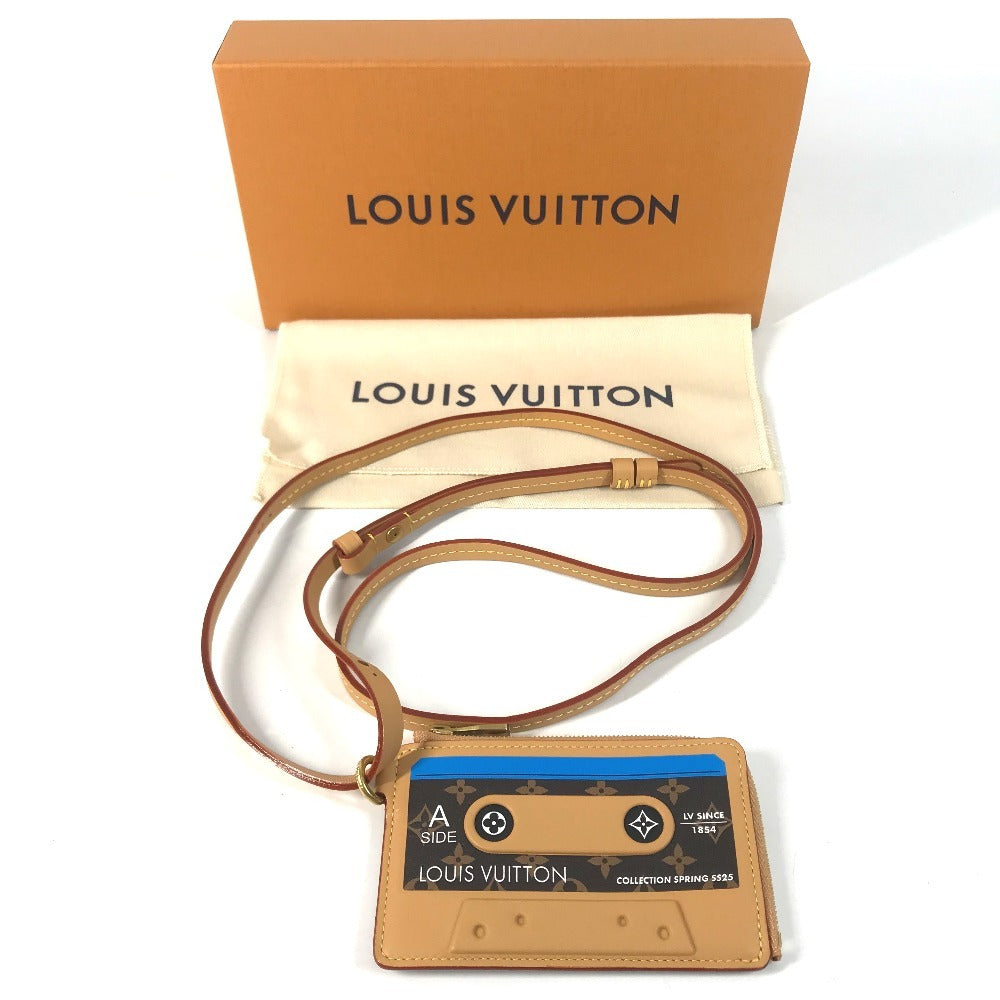 LOUIS VUITTON M14066 Monogram Porte Cult LV Tape Cassette Tape Wallet coin purse Coin Compartment Business card holder L-shaped zipper Card Case MonogramCanvas Brown Used