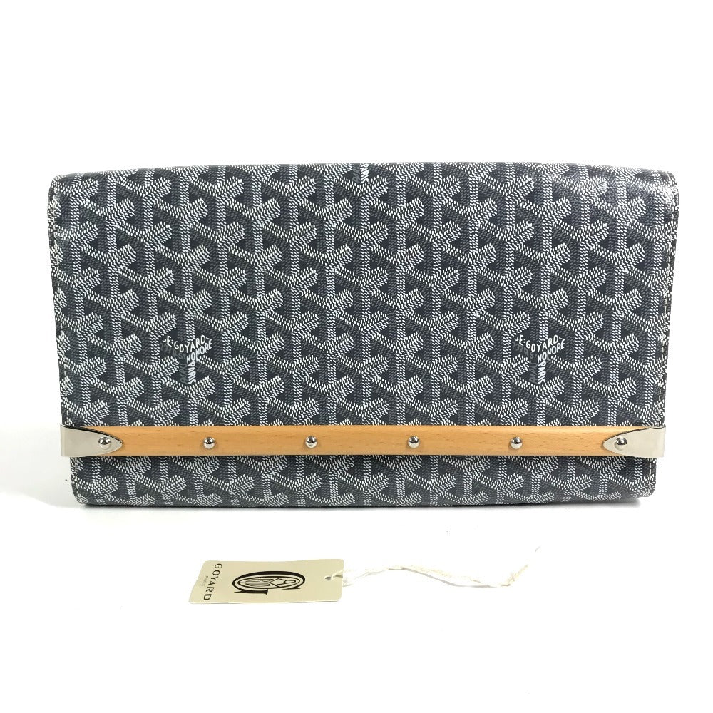 GOYARD Monte Carlo Bag Flap Pouch Clutch bag PVC/Leather Gray Based Used