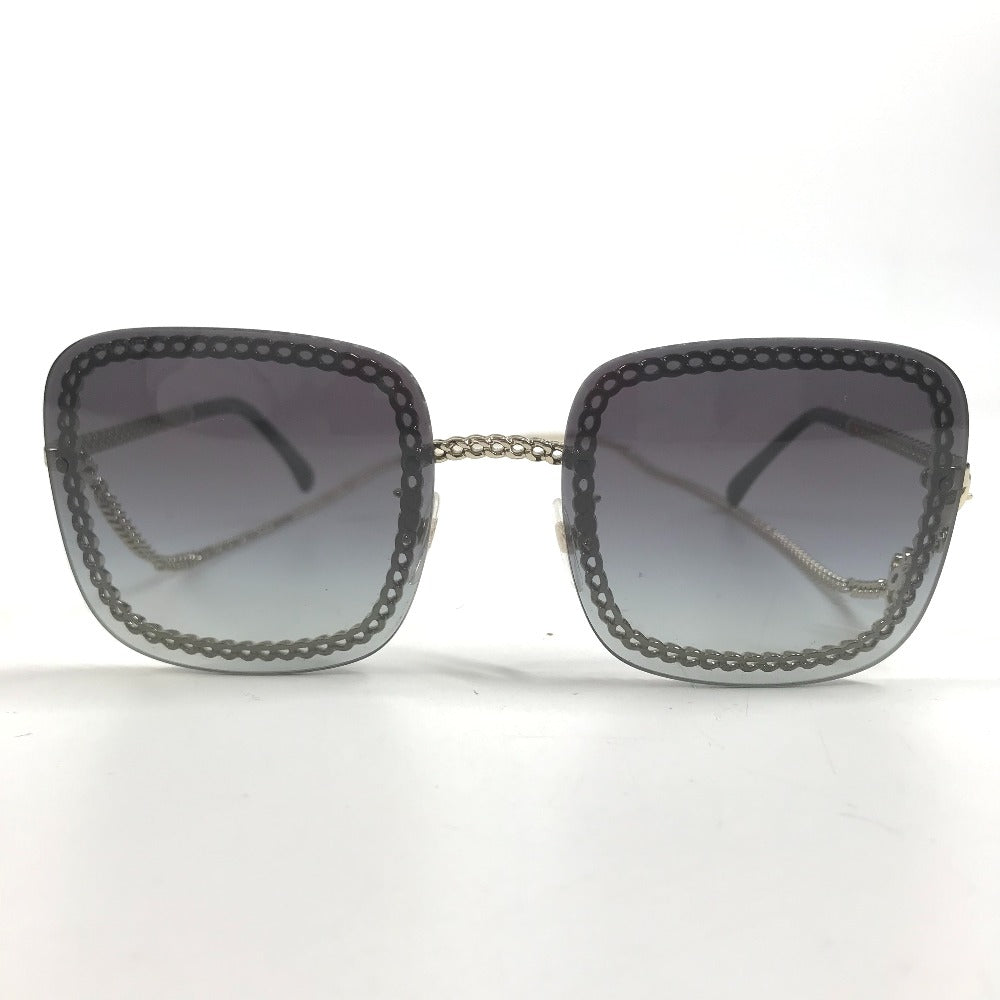 CHANEL 4244 CC CC Mark Logo Chain with Strap glasses glasses eyewear sunglasses Plastic Black/Gold Used