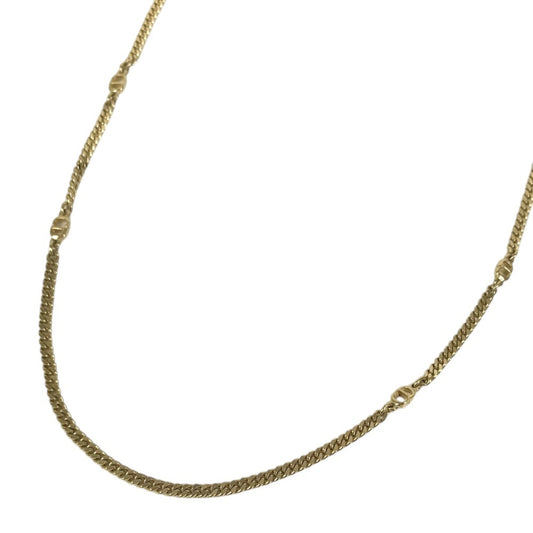 Dior vintage Long Necklace CD Logo Accessory Jewelry Necklace Metal Gold Used
