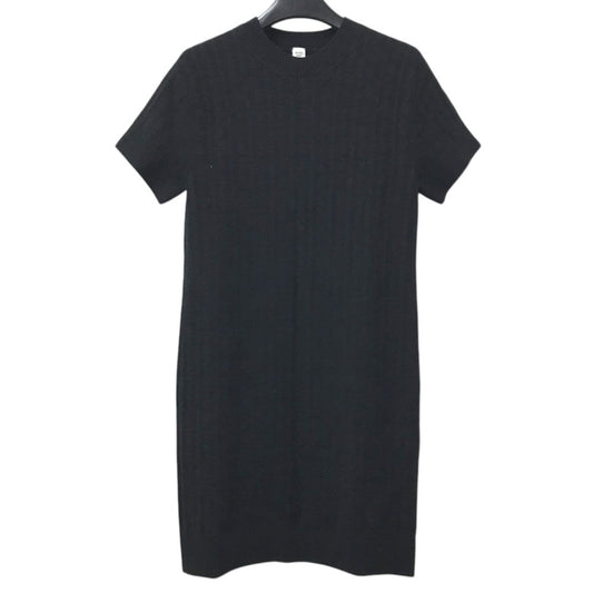 HERMES 3E2515DB H logo Apparel Short-sleeved Dress wool Black Used