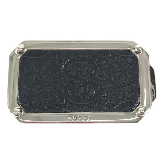 GUCCI 不明 GG logo Wallet bill scissors Money clip Leather / Metal Black/Silver Used