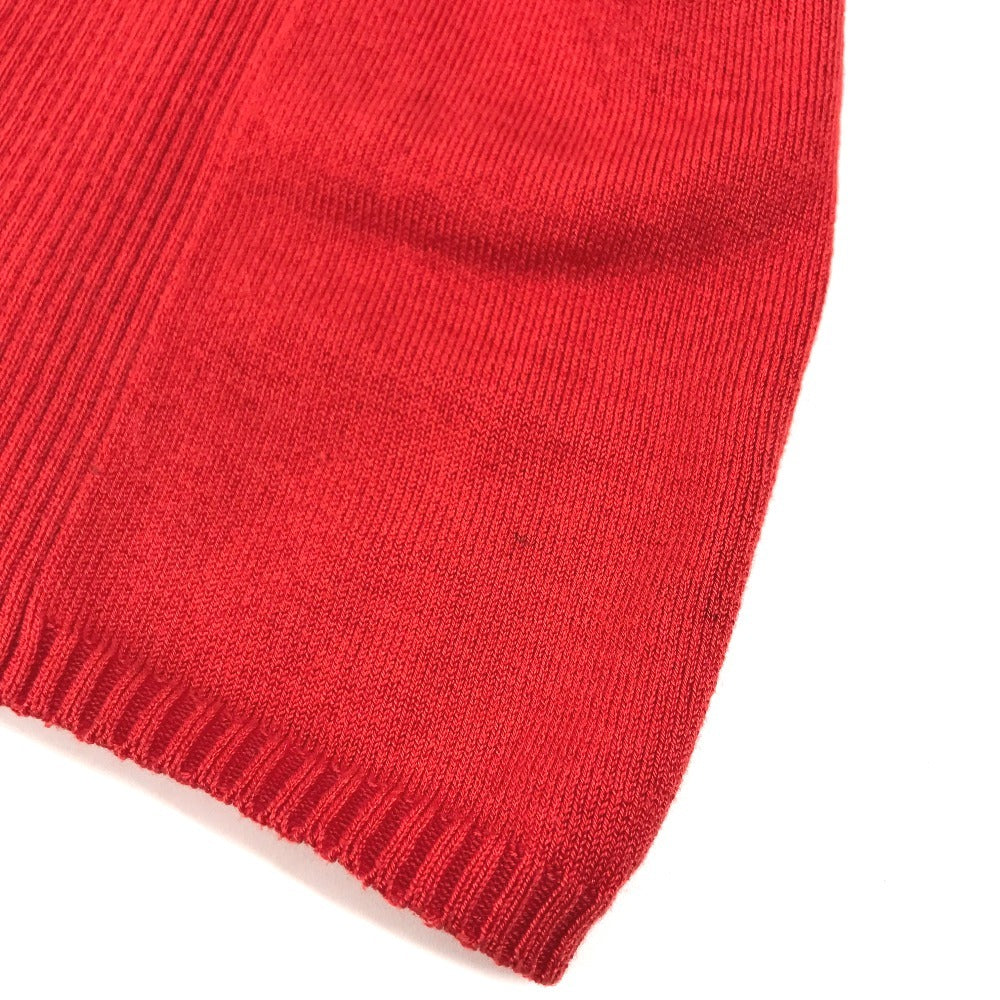 HERMES vintage Serie logo button Short-sleeved apparel top with collar knit cotton / Nylon Red Used