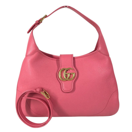 GUCCI 726274 logo APHRODITE GG Marmont Aphrodite Medium Bag Tote Bag shawl Shoulder Bag Leather pink Used