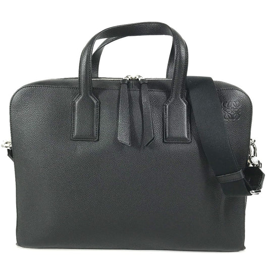 LOEWE 337.12.P57 Goya Slim Briefcase Handbag, 2-way bag, Shoulder bag, Briefcase, Document bag Business bag Leather Black Used