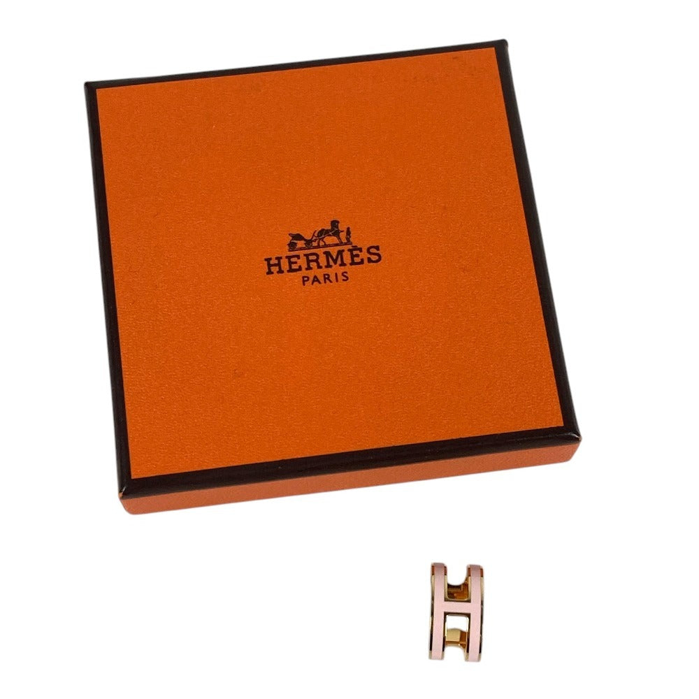 HERMES Pop Ash H Logo Ear Cuff Mini Pierce Accessories Earrings Metal pink/Gold Used