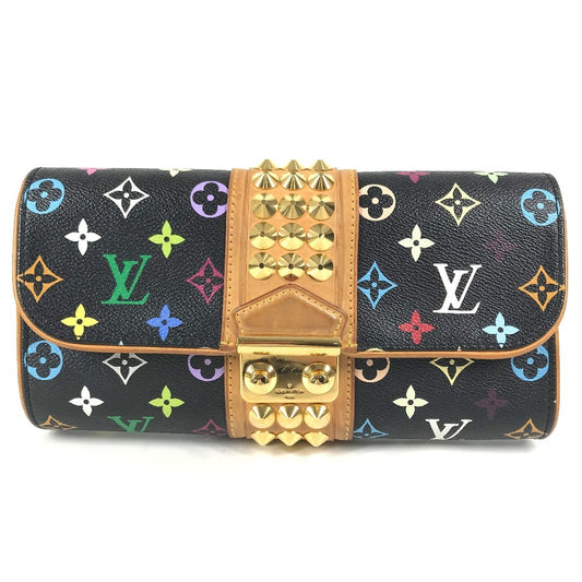 LOUIS VUITTON M45640 MonogramMulticolore Pochette Courtney Bag, Clutch bag, flap, studs Cluch Bag MonogramMulticoloreCanvas Noir Black Used