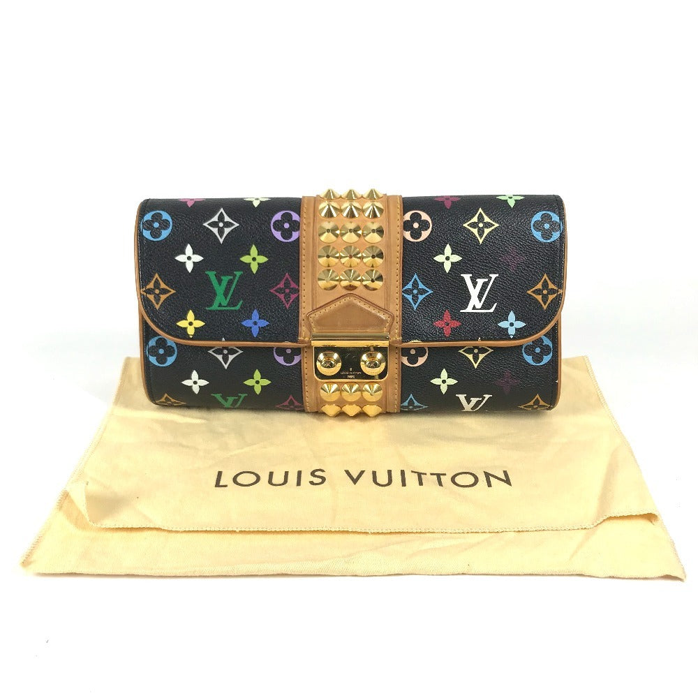 LOUIS VUITTON M45640 MonogramMulticolore Pochette Courtney Bag, Clutch bag, flap, studs Cluch Bag MonogramMulticoloreCanvas Noir Black Used