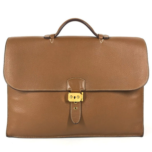 HERMES Sac à de Peches 41 Sac à de Peches 41 Handbag, flap briefcase, document bag Business bag Taurillon Clemence Brown/GoldHardware Used
